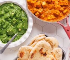 Dinner Wallpapers HD (4K, 8K) – Delicious Food & Dining Backgrounds Free Download 47 Naan with Butter Paneer and Palak Paneer
