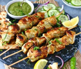 Dinner Wallpapers HD (4K, 8K) – Delicious Food & Dining Backgrounds Free Download 21 chicken malai boti with green chutney