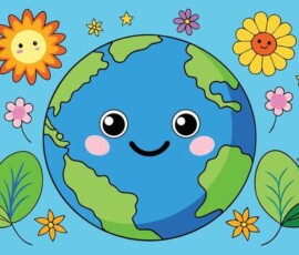 cute earth cartoon