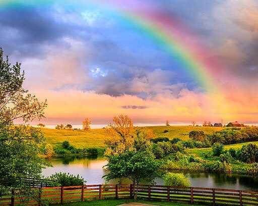 Scenic view of Cental Kentucky countryside after storm