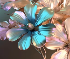 Flowers Wallpapers HD (4K, 8K) – Beautiful Floral Backgrounds Free Download 22 metallic shiny flowers shades blue pink intricate petal designs background